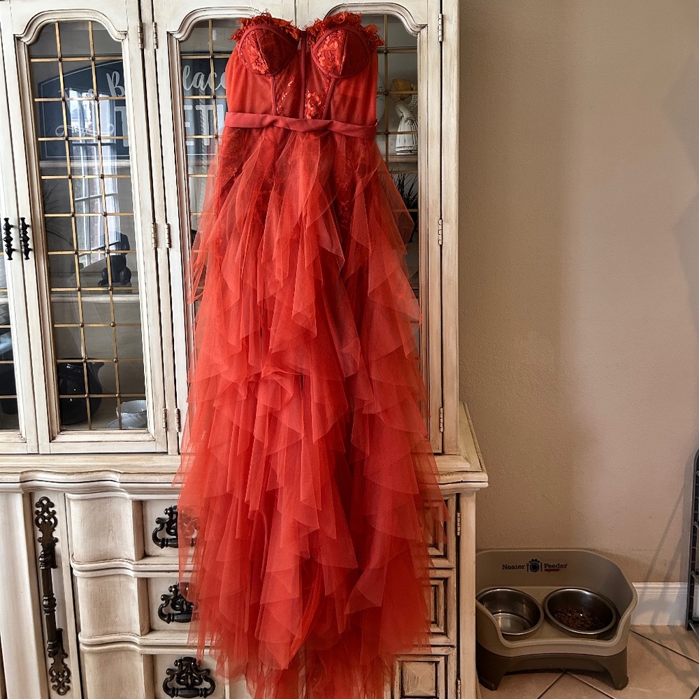 Burnt Orange Prom Dress Size: Large, Never Worn